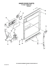 03 - Inner Door Parts parts for Kitchenaid Dishwasher KUDE60HXSS0 from AppliancePartsPros.com
