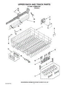 09 - Upper Rack And Track Parts parts for Kitchenaid Dishwasher KUDE60HXSS0 from AppliancePartsPros.com