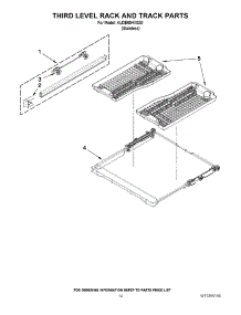 11 - Third Level Rack And Track Parts parts for Kitchenaid Dishwasher KUDE60HXSS0 from AppliancePartsPros.com