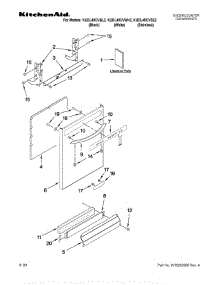 Door And Panel parts for Kitchenaid Dishwasher KUDL40CVSS2 from AppliancePartsPros.com