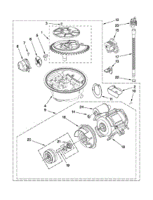 Pump And Motor parts for Kitchenaid Dishwasher KUDL40CVSS2 from AppliancePartsPros.com