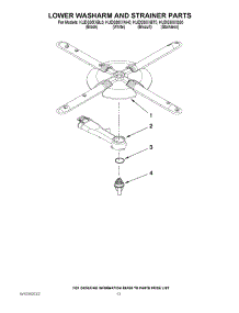 11 - Lower Washarm And Strainer Parts parts for Kitchenaid Dishwasher KUDS30IXBT0 from AppliancePartsPros.com