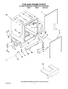 05 - Tub And Frame Parts parts for Kitchenaid Dishwasher KUDE45CVWH0 from AppliancePartsPros.com