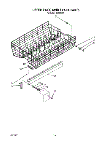 11 - Upper Rack And Track parts for Kitchenaid Dishwasher KUDI220T5 from AppliancePartsPros.com