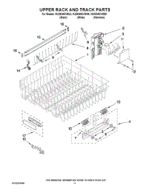 09 - Upper Rack And Track Parts parts for Kitchenaid Dishwasher KUDE40CVWH0 from AppliancePartsPros.com