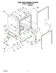 05 - Tub And Frame Parts parts for Kitchenaid Dishwasher KUDE70CVSS1 from AppliancePartsPros.com