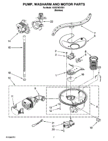 06 - Pump, Washarm And Motor Parts parts for Kitchenaid Dishwasher KUDE70CVSS1 from AppliancePartsPros.com