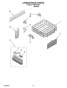 10 - Lower Rack Parts parts for Kitchenaid Dishwasher KUDE70CVSS1 from AppliancePartsPros.com
