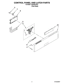 02 - Control Panel And Latch Parts parts for Kitchenaid Dishwasher KUDE70FVPA1 from AppliancePartsPros.com