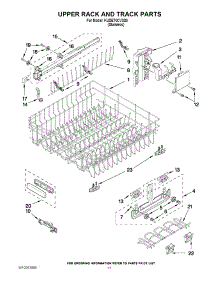 09 - Upper Rack And Track Parts parts for Kitchenaid Dishwasher KUDE70CVSS0 from AppliancePartsPros.com
