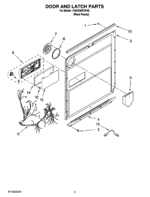 03 - Door And Latch Parts parts for Kitchenaid Dishwasher KUDE60FVPA0 from AppliancePartsPros.com