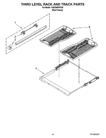 11 - Third Level Rack And Track Parts, Optional Parts (Not Included) parts for Kitchenaid Dishwasher KUDE60FVPA0 from AppliancePartsPros.com