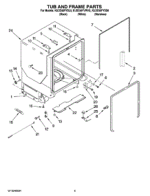 05 - Tub And Frame Parts parts for Kitchenaid Dishwasher KUDE60FVWH0 from AppliancePartsPros.com