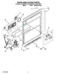 03 - Door And Latch Parts parts for Kitchenaid Dishwasher KUDC03IVBS0 from AppliancePartsPros.com