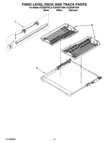 12 - Third Level Rack And Track Parts, Optional Parts (Not Included) parts for Kitchenaid Dishwasher KUDS50FVBL0 from AppliancePartsPros.com
