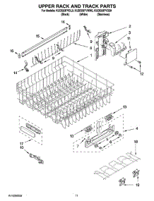09 - Upper Rack And Track Parts parts for Kitchenaid Dishwasher KUDS50FVSS0 from AppliancePartsPros.com