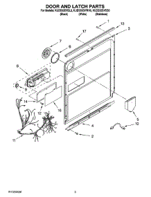 03 - Door And Latch Parts parts for Kitchenaid Dishwasher KUDS50SVBL0 from AppliancePartsPros.com