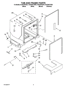 05 - Tub And Frame Parts parts for Kitchenaid Dishwasher KUDS40FVBT0 from AppliancePartsPros.com