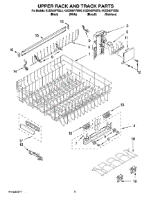 09 - Upper Rack And Track Parts parts for Kitchenaid Dishwasher KUDS40FVBT0 from AppliancePartsPros.com