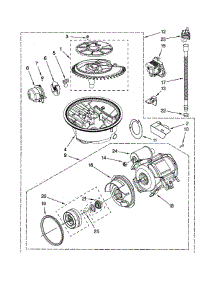 Pump And Motor parts for Kitchenaid Dishwasher KUDC20FVBL0 from AppliancePartsPros.com