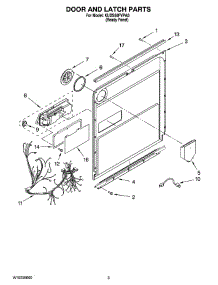 03 - Door And Latch Parts parts for Kitchenaid Dishwasher KUDS50FVPA0 from AppliancePartsPros.com