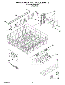 09 - Upper Rack And Track Parts parts for Kitchenaid Dishwasher KUDS50FVPA0 from AppliancePartsPros.com