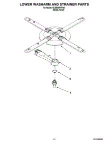 11 - Lower Washarm And Strainer Parts parts for Kitchenaid Dishwasher KUDS50FVPA0 from AppliancePartsPros.com