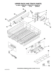 09 - Upper Rack And Track Parts parts for Kitchenaid Dishwasher KUDS40CVBL1 from AppliancePartsPros.com