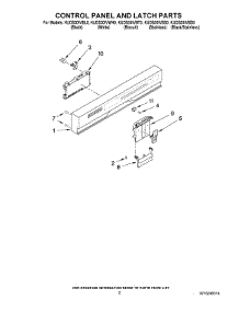 02 - Control Panel And Latch Parts parts for Kitchenaid Dishwasher KUDS30IVSS0 from AppliancePartsPros.com
