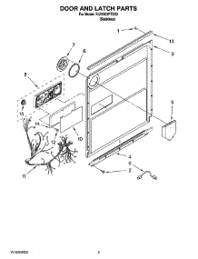 03 - Door And Latch Parts parts for Kitchenaid Dishwasher KUDX03FTSS3 from AppliancePartsPros.com