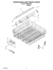 09 - Upper Rack And Track Parts parts for Kitchenaid Dishwasher KUDX03FTSS3 from AppliancePartsPros.com