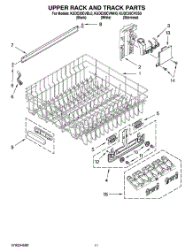09 - Upper Rack And Track Parts parts for Kitchenaid Dishwasher KUDC20CVWH0 from AppliancePartsPros.com