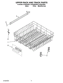 09 - Upper Rack And Track Parts parts for Kitchenaid Dishwasher KUDC03IVWH0 from AppliancePartsPros.com