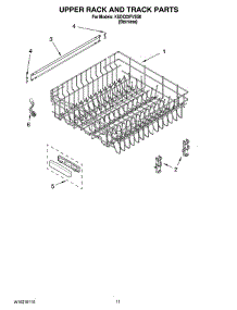 09 - Upper Rack And Track Parts parts for Kitchenaid Dishwasher KUDC03FVSS0 from AppliancePartsPros.com