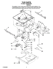 02 - Tub Parts parts for Kitchenaid Dishwasher KUDH03DTSS0 from AppliancePartsPros.com