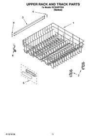 09 - Upper Rack And Track Parts parts for Kitchenaid Dishwasher KUDL03FVSS0 from AppliancePartsPros.com