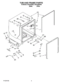05 - Tub And Frame Parts parts for Kitchenaid Dishwasher KUDL03IVBL0 from AppliancePartsPros.com
