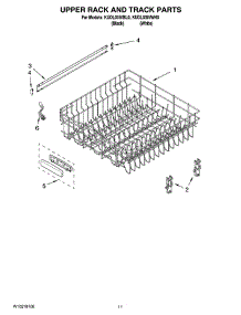 09 - Upper Rack And Track Parts parts for Kitchenaid Dishwasher KUDL03IVBL0 from AppliancePartsPros.com