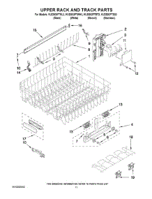 09 - Upper Rack And Track Parts parts for Kitchenaid Dishwasher KUDS03FTWH3 from AppliancePartsPros.com