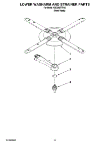 12 - Lower Washarm And Strainer Parts, Optional Parts (Not Included) parts for Kitchenaid Dishwasher KUDU03FTPA3 from AppliancePartsPros.com
