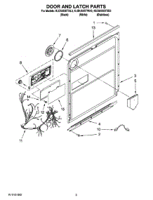 03 - Door And Latch Parts parts for Kitchenaid Dishwasher KUDU03STBL3 from AppliancePartsPros.com