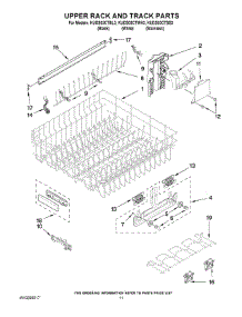 09 - Upper Rack And Track Parts parts for Kitchenaid Dishwasher KUDS03CTWH3 from AppliancePartsPros.com