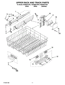 09 - Upper Rack And Track Parts parts for Kitchenaid Dishwasher KUDW03CTBL3 from AppliancePartsPros.com