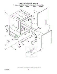 05 - Tub And Frame Parts parts for Kitchenaid Dishwasher KUDS03FTBL3 from AppliancePartsPros.com