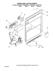 03 - Door And Latch Parts parts for Kitchenaid Dishwasher KUDS03FTSS3 from AppliancePartsPros.com