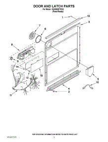 03 - Door And Latch Parts parts for Kitchenaid Dishwasher KUDS03FTPA3 from AppliancePartsPros.com