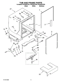 05 - Tub And Frame Parts parts for Kitchenaid Dishwasher KUDU03STWH3 from AppliancePartsPros.com