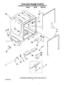 05 - Tub And Frame Parts parts for Kitchenaid Dishwasher KUDS03STWH3 from AppliancePartsPros.com