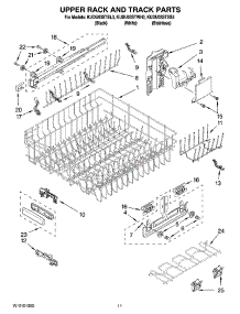 09 - Upper Rack And Track Parts parts for Kitchenaid Dishwasher KUDU03STWH3 from AppliancePartsPros.com