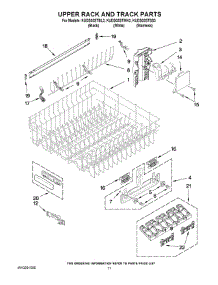 09 - Upper Rack And Track Parts parts for Kitchenaid Dishwasher KUDS03STWH3 from AppliancePartsPros.com